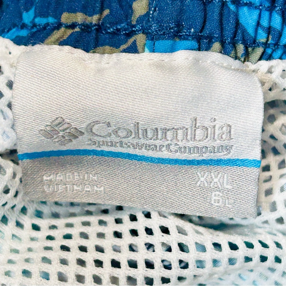 Columbia PFG swim trunks Super Backcast Water Short Blue Fish Print men Size XXL - Picture 3 of 9